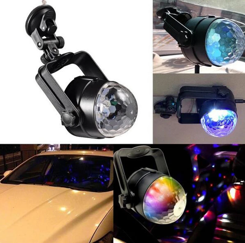 

Car Music Sound Activated LED Flash Light Mini RGB LED Crystal Magic Ball Stage Effect Lighting Lamp Party Disco Club DJ Bar