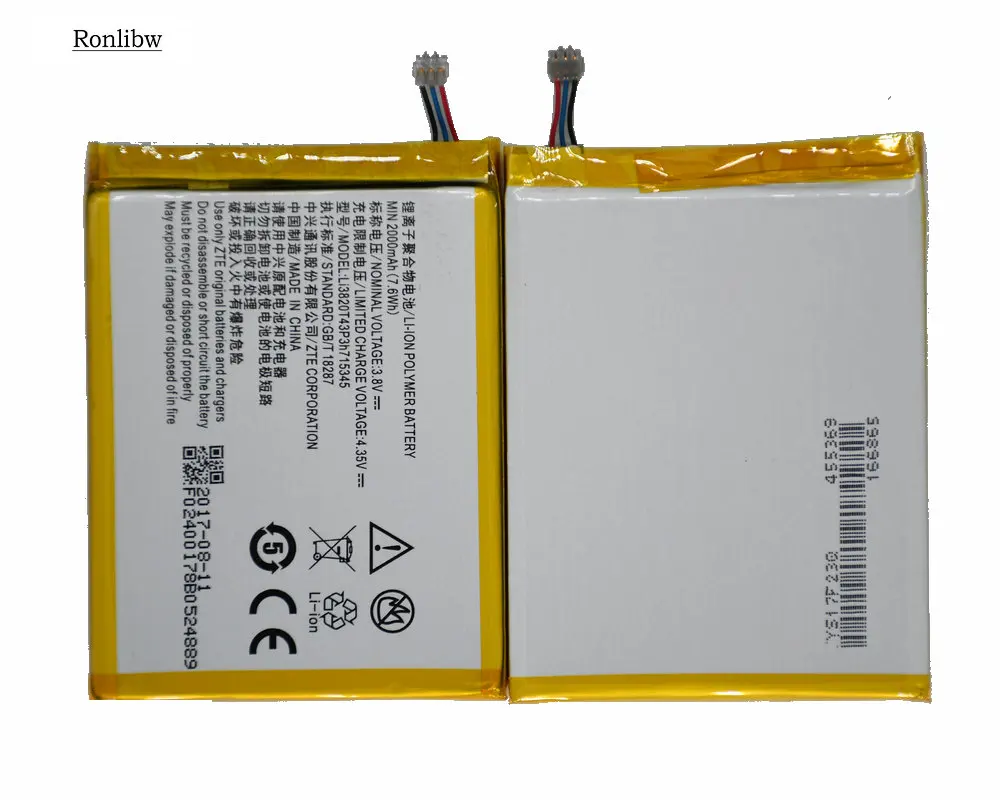 Аккумулятор Ronlibw Li3820T43P3h715345 сменный для ZTE Grand S Flex MF910 MF910S MF910L MF920 MF920S MF920W с