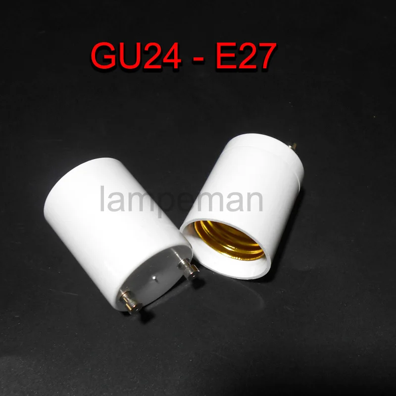 ABS gu24 к e27 адаптер гнездо галогенная CFL лампа база конвертер К держатель 2pin 85 265