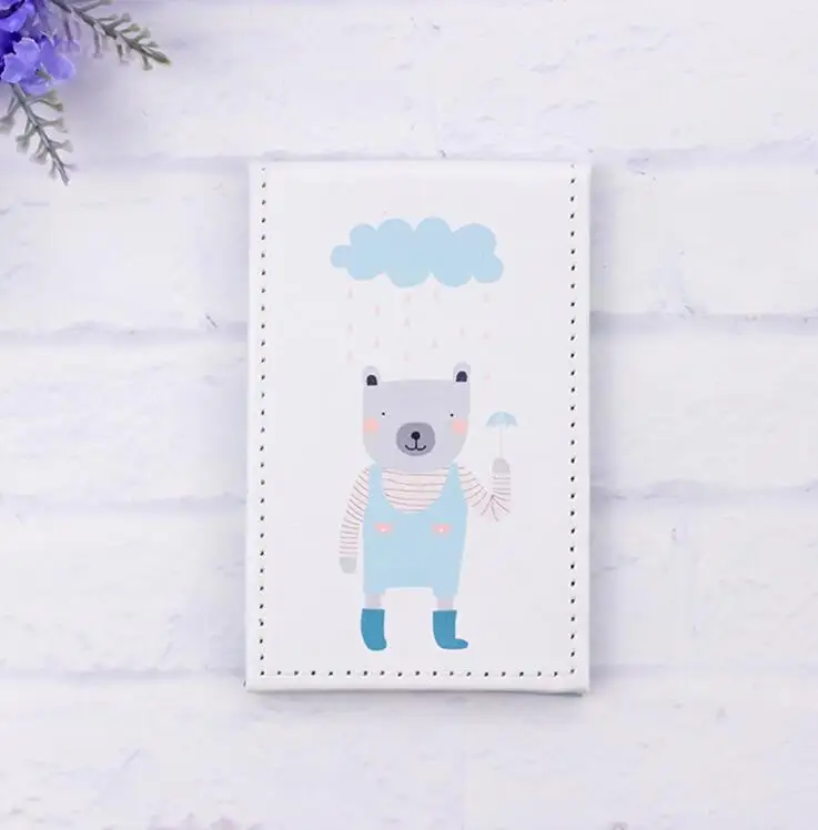 D Vicney Cute Bear, настольное, одностороннее, из искусственной кожи, складное, для макияжа, принцесса, зеркало, средний, портативное, красота, туалетное, маленькое зеркало - Цвет: D