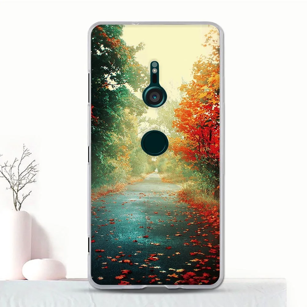 Чехол для Sony Xperia XZ3 тонкий силиконовый задний бампер чехол телефона с рисунком