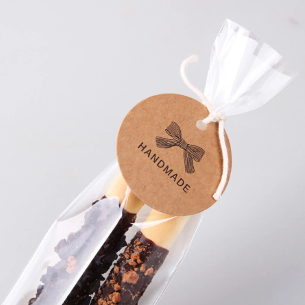 100 шт. этикеток ручной работы с бантиком крафт-Цена винтажная этикетка сделай сам