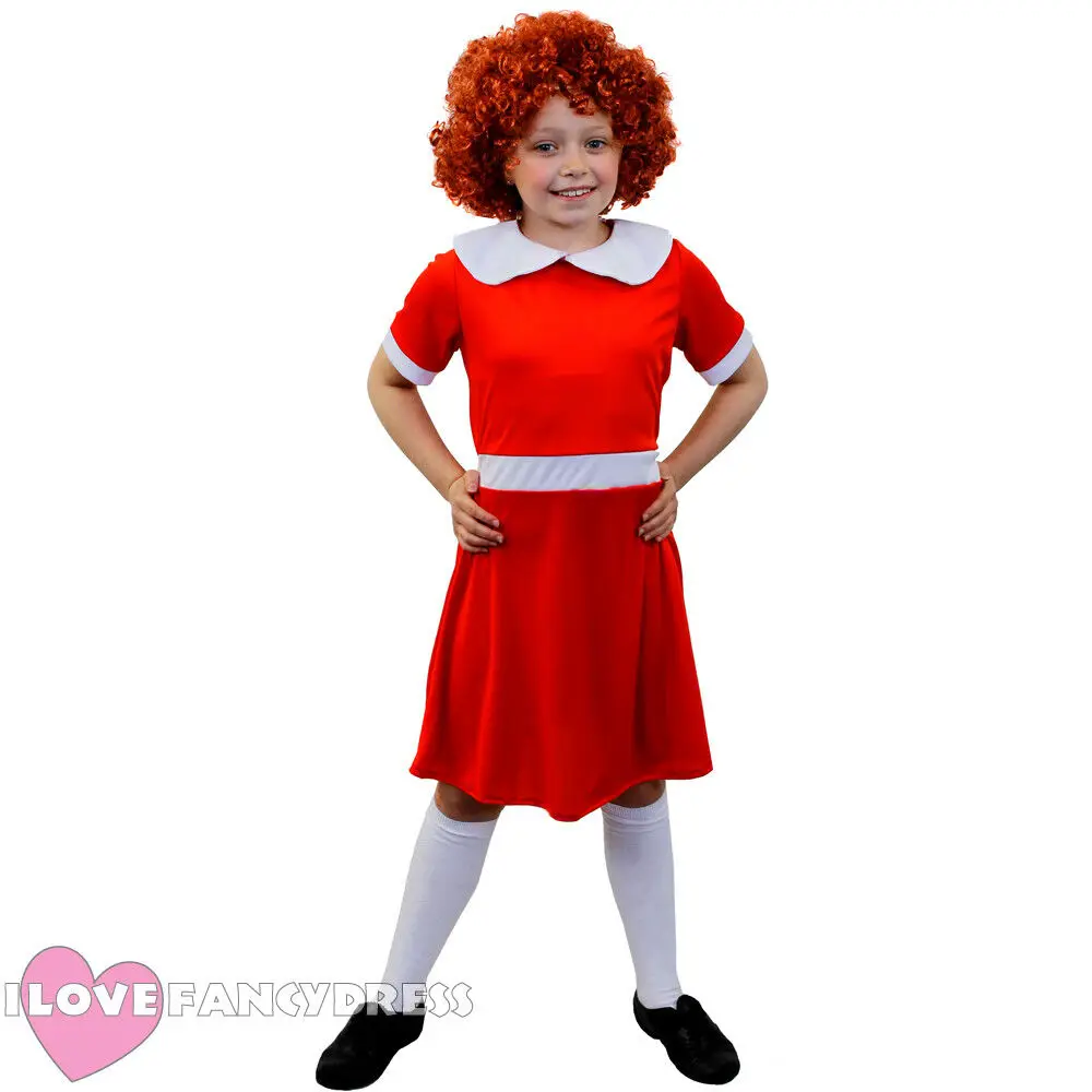 Нарядное платье для маленькой сироты костюм Энни детей взрослых плюс парик