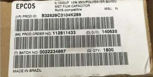 2019 горячая распродажа 20 штук/50 шт. 104 250 В 0 1 мкФ 100n 250V U1K250V коррекции квадратный