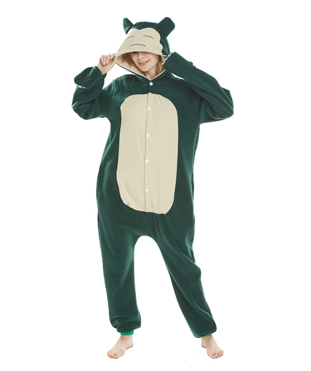snorlax Женский, мужской, Хэллоуин, вечерние Покемон умбреон, Espeon, костюм-комбинезон, мультяшная Пижама для косплея, спортивный костюм, все в одном флисе - Цвет: snorlax
