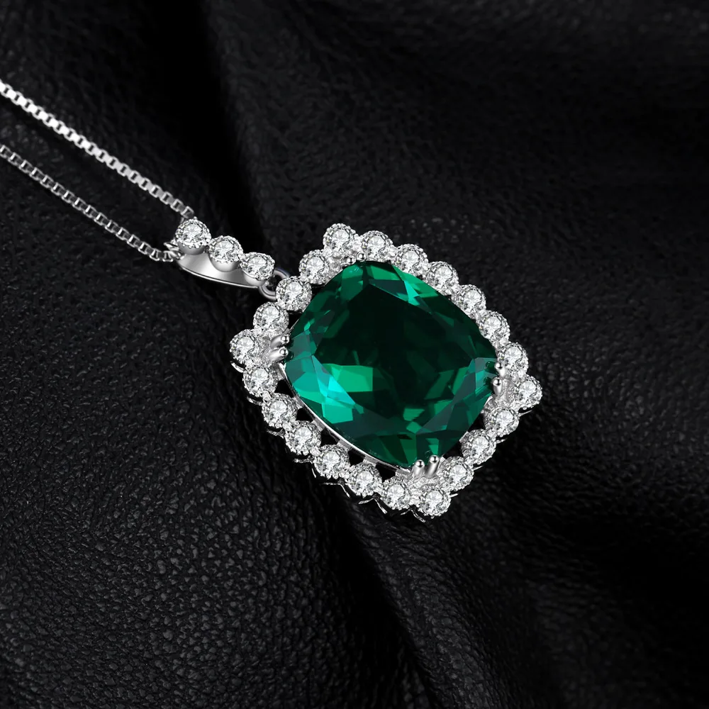 JewelryPalace Роскошные 11ct создан Изумрудный Подвески стерлингового серебра 925