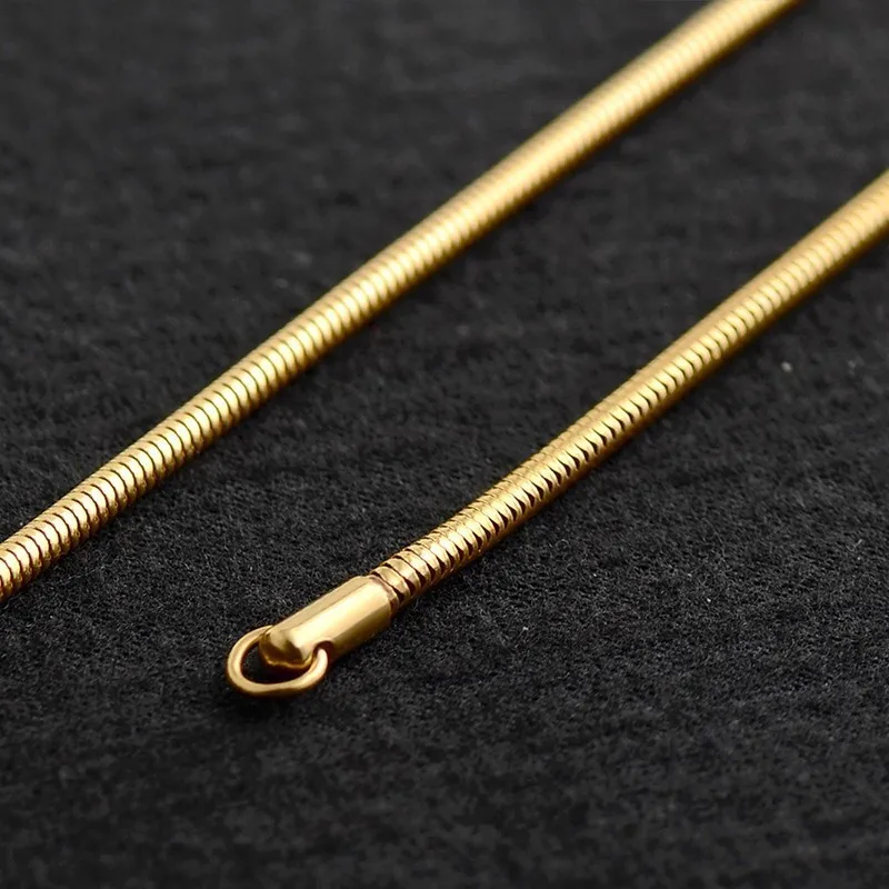 RIR 1 PCS Snake Necklace Stainless Steel Gold Silver Rose Fashion Simple 1.2mm and 1.5mm Chain 18 - 28 Inch Choose | Украшения и