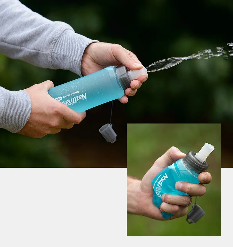 Naturehike 250/500 мл сумки для воды, однотонные синие, для отдыха на природе, туризма, Приятные мягкие фляжки, для спорта, велоспорта, бега, воды, гидратации, бутылка