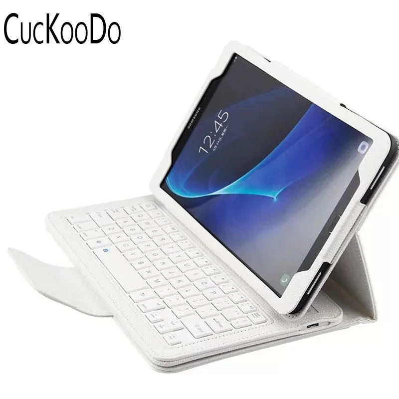 Чехол книжка CucKooDo с тонким магнитно съемным Bluetooth клавиатурой для Galaxy Tab A 10 1 SM T580