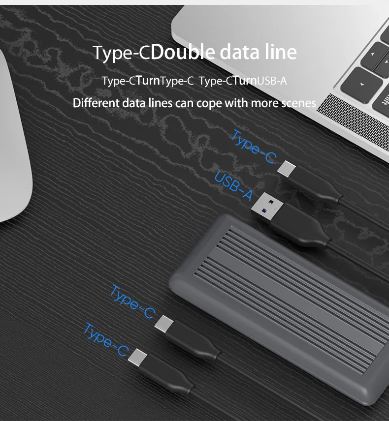 NVME& NGFF M.2 корпус ssd type-c порт тепловыделения алюминиевый ssd высокоскоростной корпус для жесткого диска