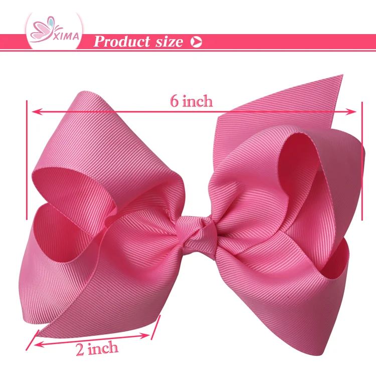 25 шт./лот 6 дюймов большой Hairbows с зажимом для детей девочек лента для волос луки Женские аксессуары для волос 25 Цвета