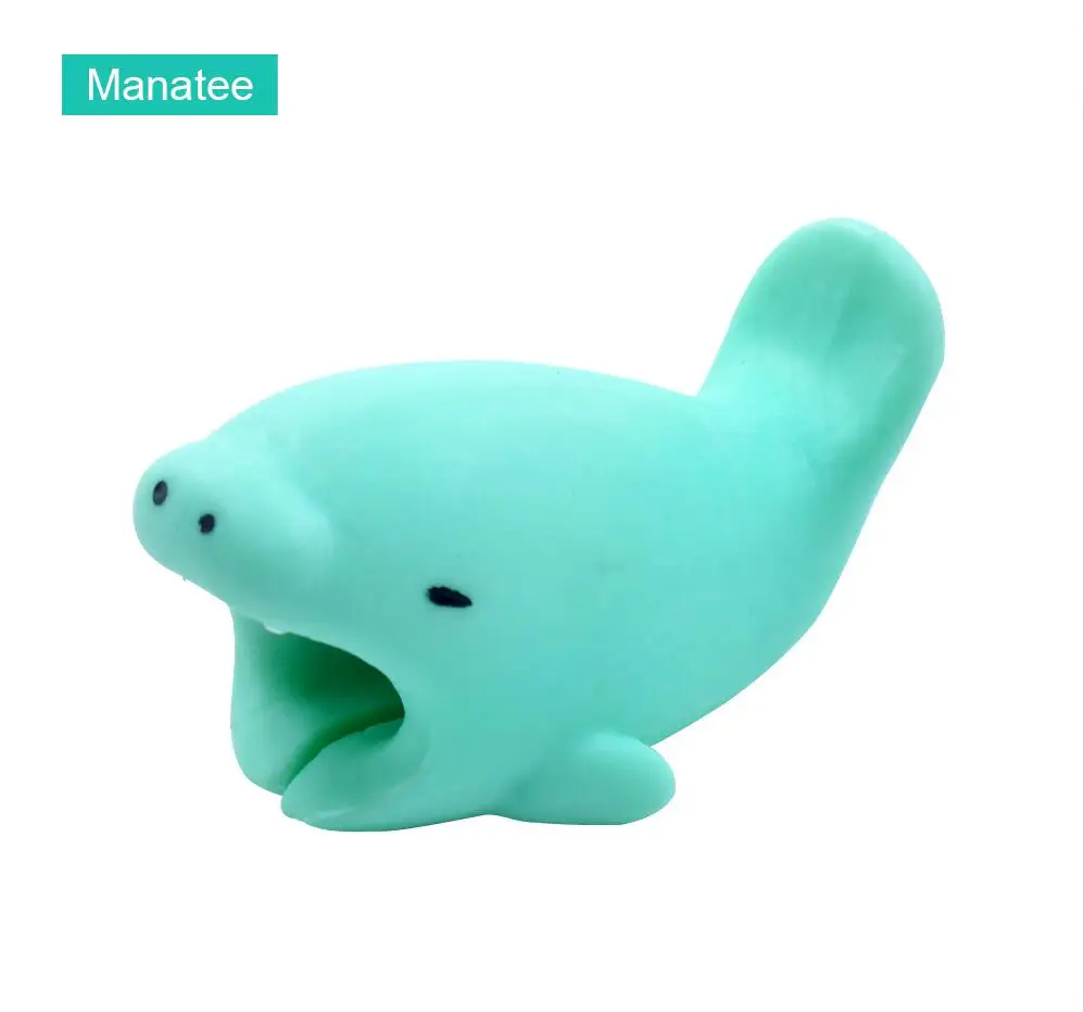 Manatee 1 шт. аксессуар для кабеля защита от укуса кабель Chompers Winder Органайзер с рисунком животных для iphone держатель телефона кролик собака кошка кукла модель - Цвет: Manatee
