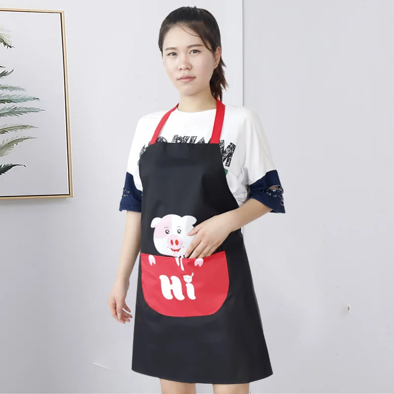 Милый Свинья непромокаемый фартук кухня Противообрастающие и маслостойкие