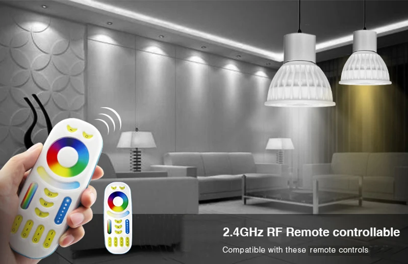 Mi Light 4 Вт с регулируемой яркостью 2 4G Беспроводная Светодиодная лампа GU10 RGB + CCT