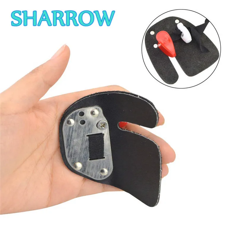 

1Pc Archery Finger Tab Guard Protector Gear Bow Glove Right Left Hand Leather Adjustable Outdoor Camping Shooting Accessories