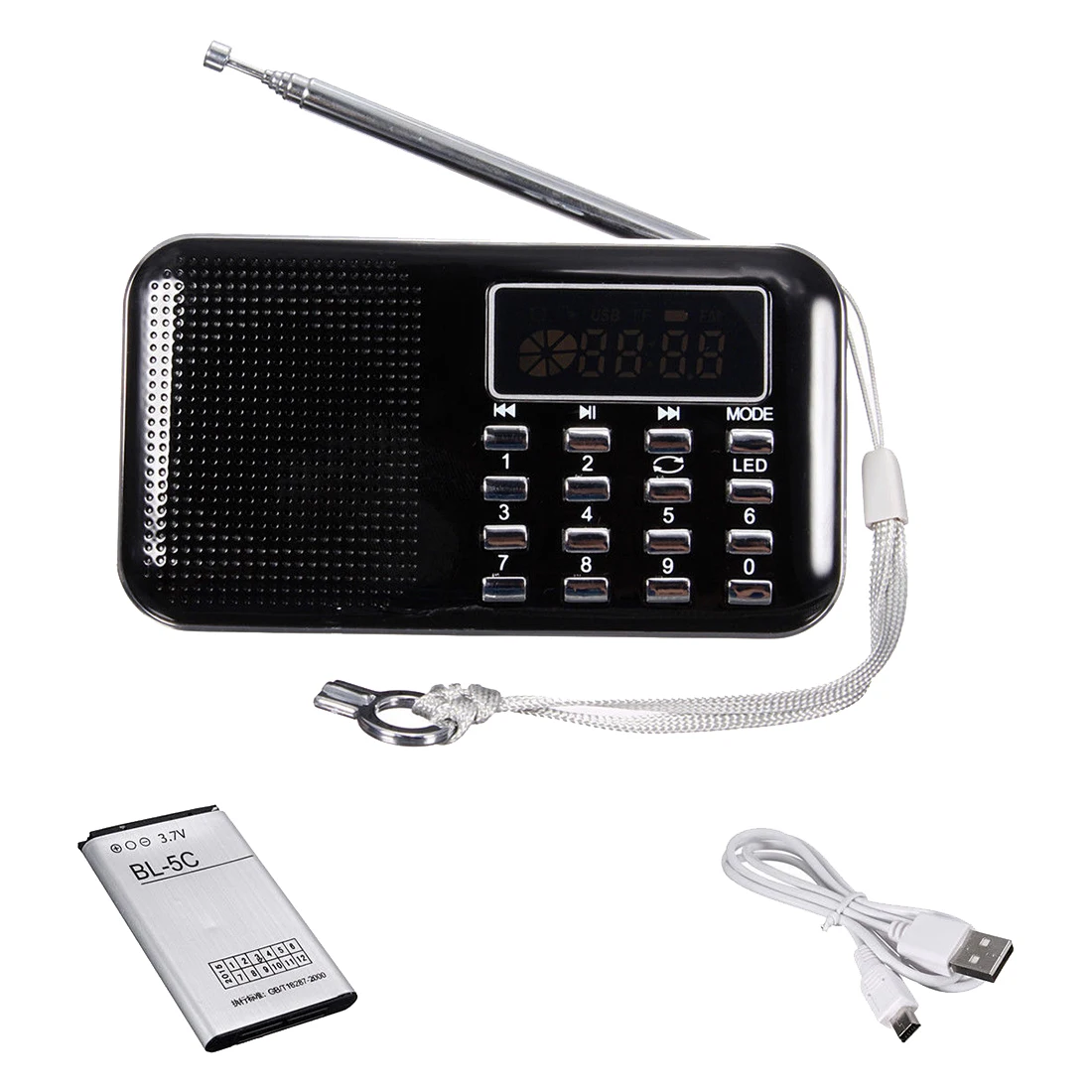 Мини Портативный светодиодный цифровой fm-радио динамик USB Micro SD TF карта MP3