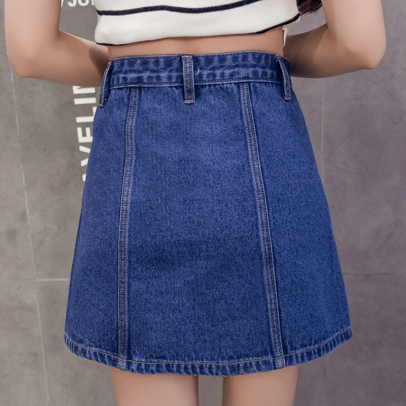 Faldas mujer moda 2019 новая Студенческая юбка с высокой талией А-образная ковбойская