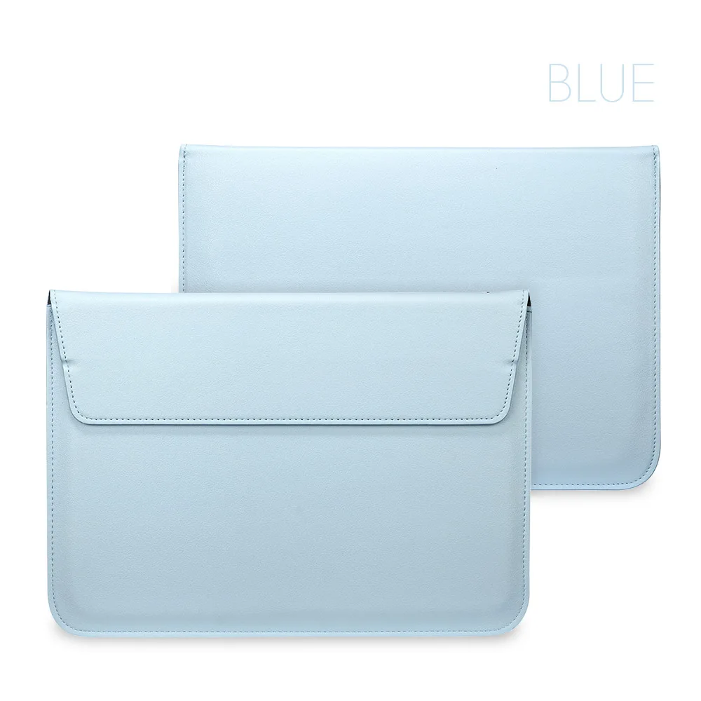 Blue Защитный чехол из искусственной кожи для Apple Macbook Air Pro retina 11 12 13 15, чехол для ноутбука Mac book 13,3 дюймов - Цвет: Blue