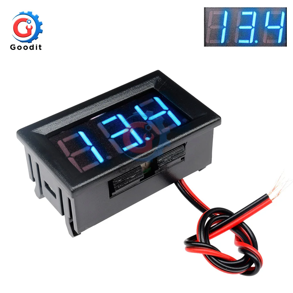 DC 4.5V-30V Blue DC 4,5 V-30 V Мини цифровой вольтметр Амперметр Панель Amp Вольт Напряжение ток метр тестер 0,5" синий и красный цвета двойной СВЕТОДИОДНЫЙ Дисплей - Цвет: DC 4.5V-30V Blue