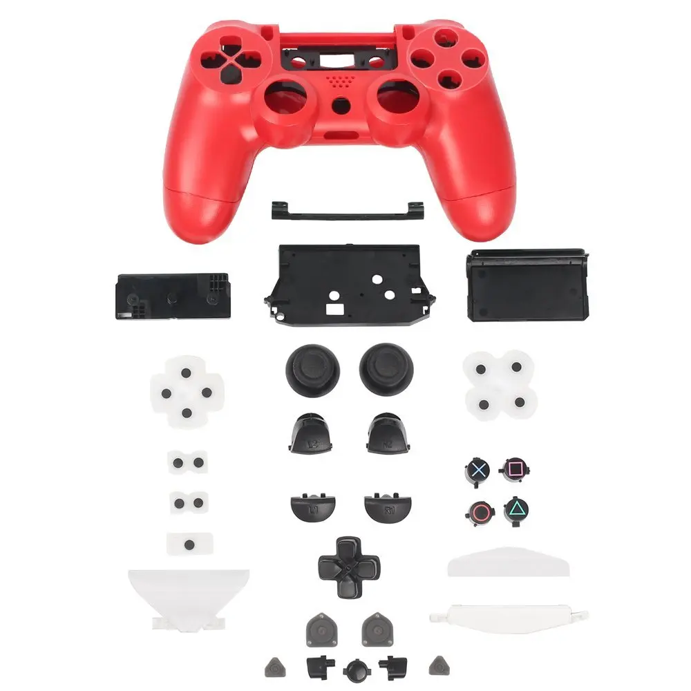 Пластик контроллер Корпус случае В виде ракушки чехол для PS4 контроллер заменяемой кожного покрова для Sony Игровые приставки 4 Ручка - Цвет: Red