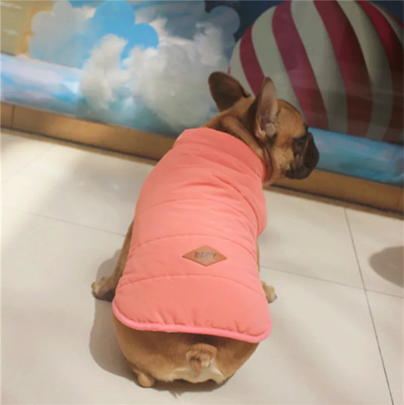 A140 хлопковый жилет Bulldog теплый зимний для собак осенняя теплая одежда домашних