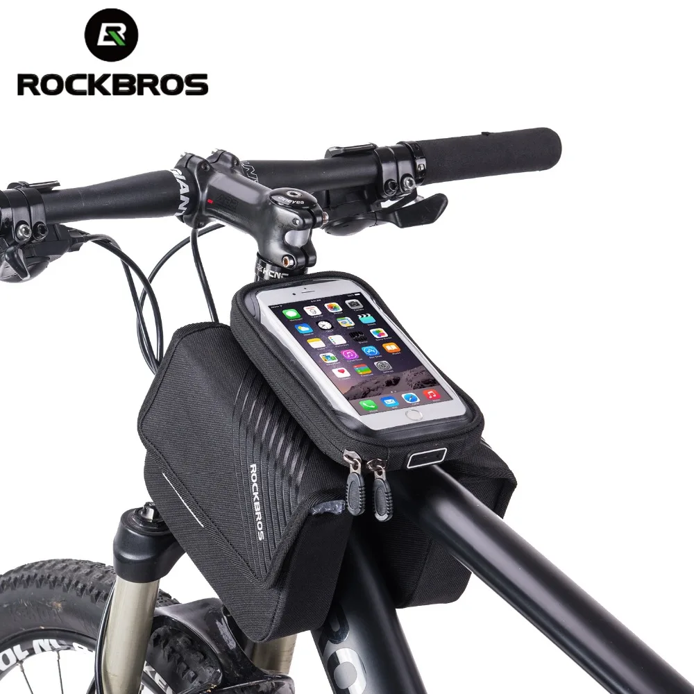 ROCKBROS велосипедная Рама 6,0 ''сумка для велосипеда Топ Кошелек-туба сумка для сенсорного экрана водонепроницаемый держатель для телефона Большая вместительная каркасная сумка