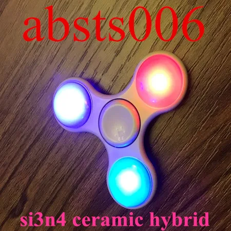 1 pc Si3n4 coloful 1 шт. Черный ABS Tri-spinner керамический центральный подшипник светодиодный Спиннер светящаяся игрушка-Лидер продаж, спинер, антистресс, EDC Figet Spiner - Цвет: 1 pc Si3n4 coloful