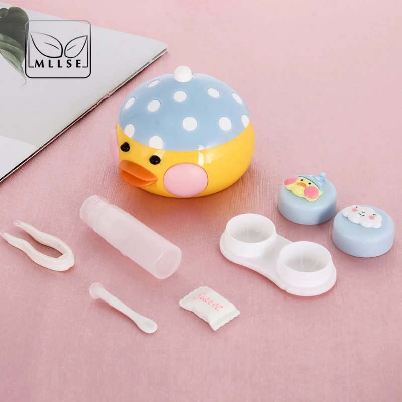 MLLSE New Brand Contact Lens Mate Box Women Men Duckling Receiving Stylish Transparent Unisex Portable Case | Аксессуары для