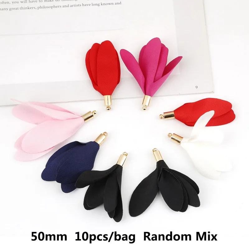 50mm 10pcs 23 стиля, смешанные типы кисточек, цветок, шелк, полиэстер, амулеты, подвеска, висячие серьги, кисточка для изготовления ювелирных изделий, сделай сам - Цвет: 50mm 10pcs