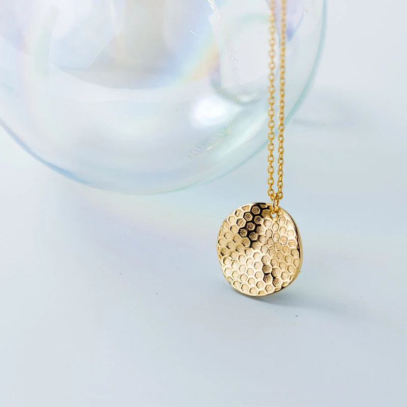 Кулоны в виде монеты дисковое ожерелье 925 Серебряное колье Золотое очарование