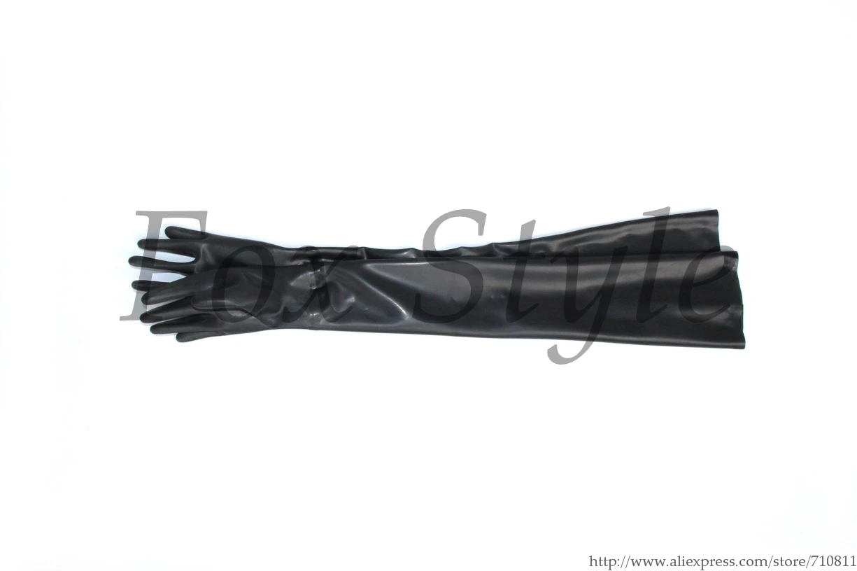 Черные латексные длинные перчатки длиной более 50 см|long gloves|latex long glovesgloves |