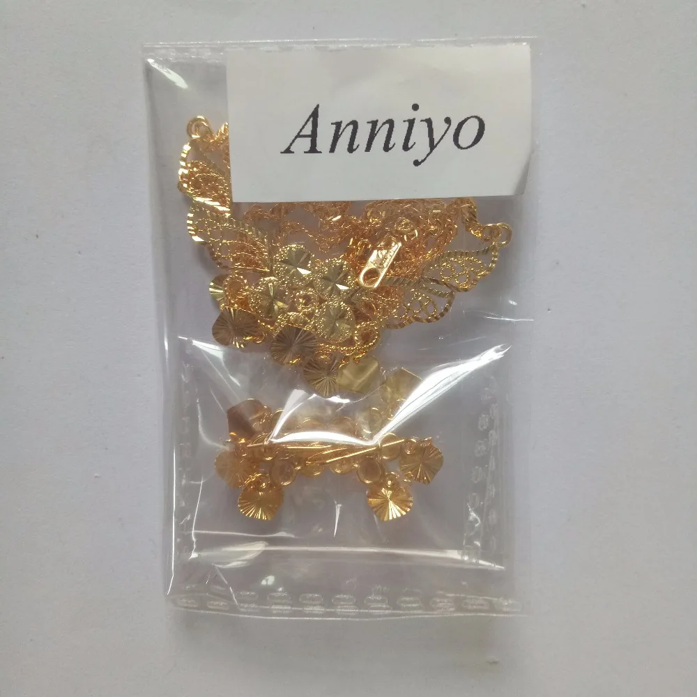 Anniyo/сердце набор ювелирных изделий роскошное ожерелье серьги золотого цвета с