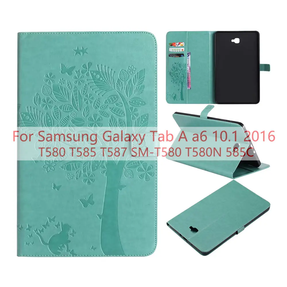 Green Роскошный чехол для samsung Galaxy Tab A A6 10,1 T585 T580 T580N чехол для Galaxy Tab A A2 10,5 дюймов T590 T595 T597 Funda - Цвет: Green