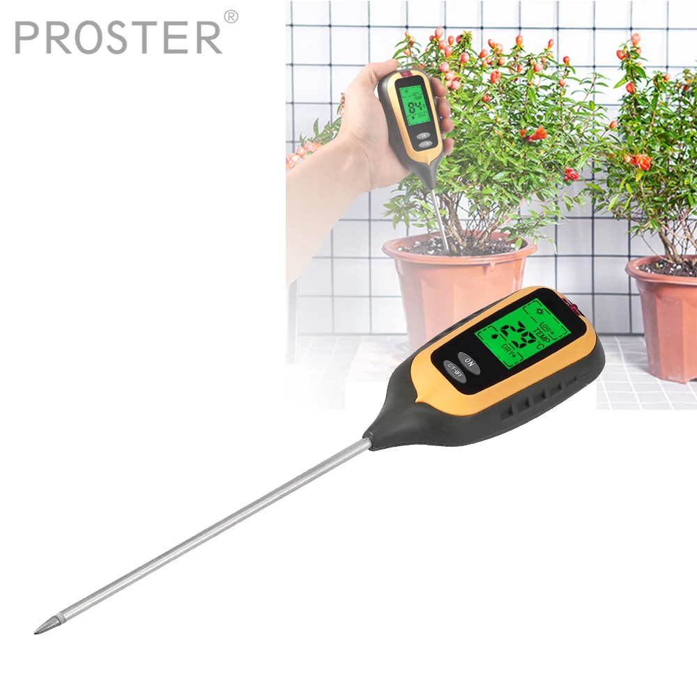 Proster 4 в 1 измеритель влажности почвы для воды PH Тестер Цифровой анализатор тест