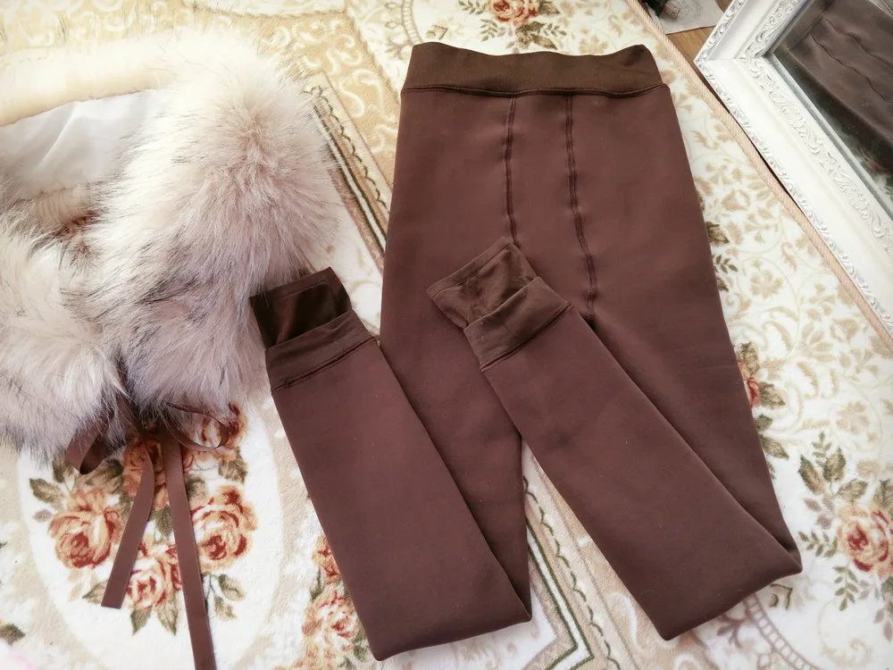 

Winter plus velvet thick cute black / gray / brown classic thin legs colorful cotton pantyhose