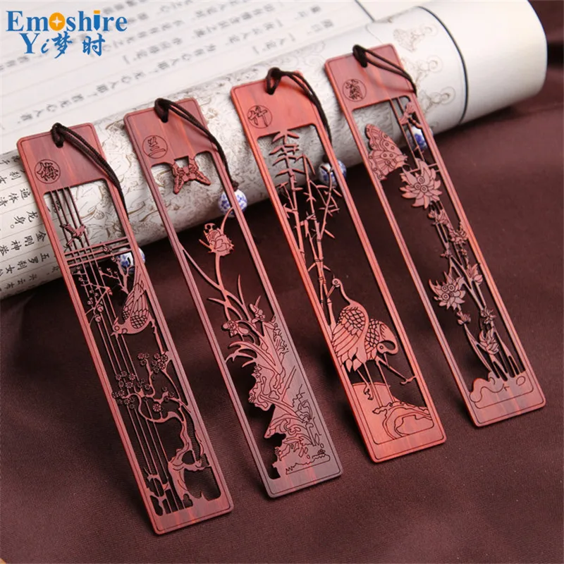 4 шт./компл. Высококачественная деревянная ретро закладка из массива дерева