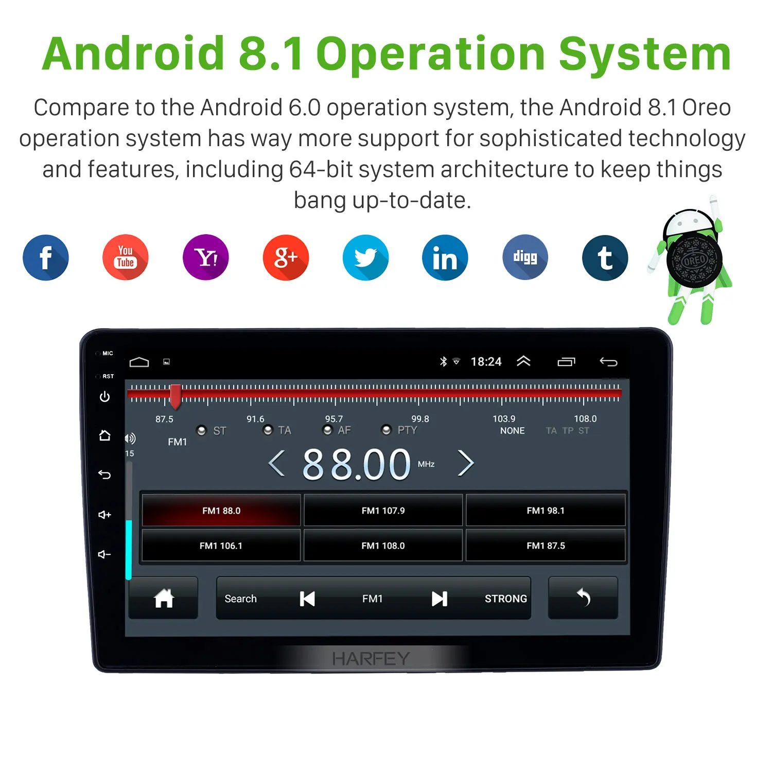 Harfey 9 дюймов Android 8 1 автомобильное радио для Peugeot 307 2001 2008 Bluetooth WIFI HD сенсорный экран