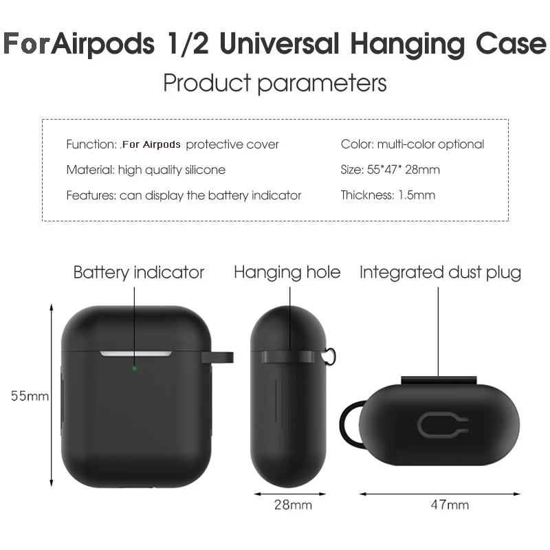 Colorful Earphone Protector Case For AirPods 2 1 Soft Silicon Cover Apple Airpods Funda Wireless Box Accessories | Электроника