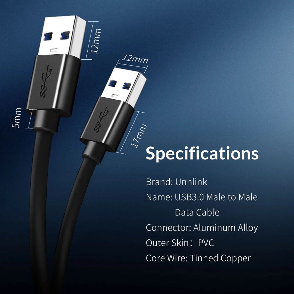 Кабель Unnlink USB Type A Папа папа 3 0 2 двухсторонний кабель для радиатора жесткого диска