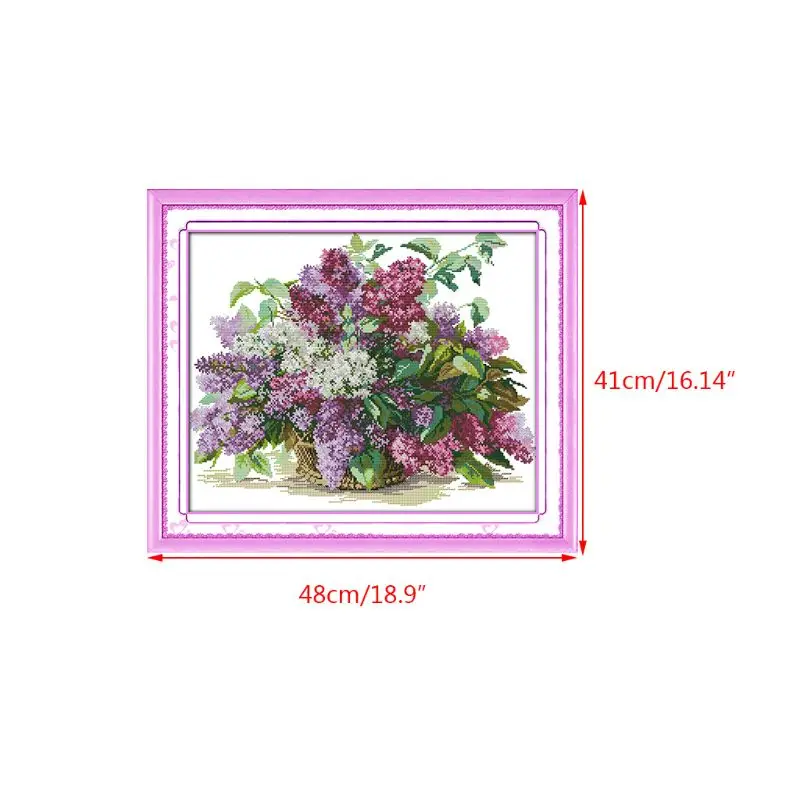 Lilac DIY Handmade Needlework Counted 14CT Printed Cross Stitch Embroidery Kit Set Home Decoration | Дом и сад