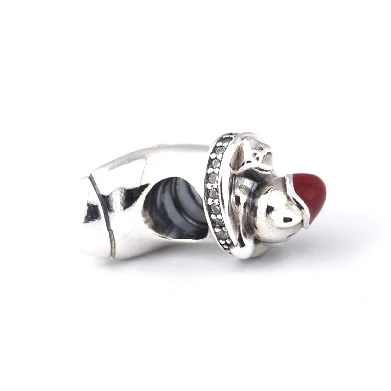 Fits EU Brand Bracelet 925 Sterling Silver Beads Cute Bear Christmas Stockings Fashion Charm DIY Jewelry Wholesale FL307 | Украшения и