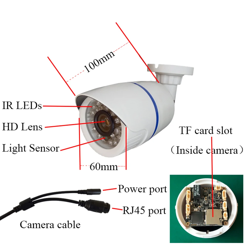 HD 2MP 1080P IP камера слот карты Micro SD 720P Onvif CCTV видеонаблюдения ИК Ночное Видение