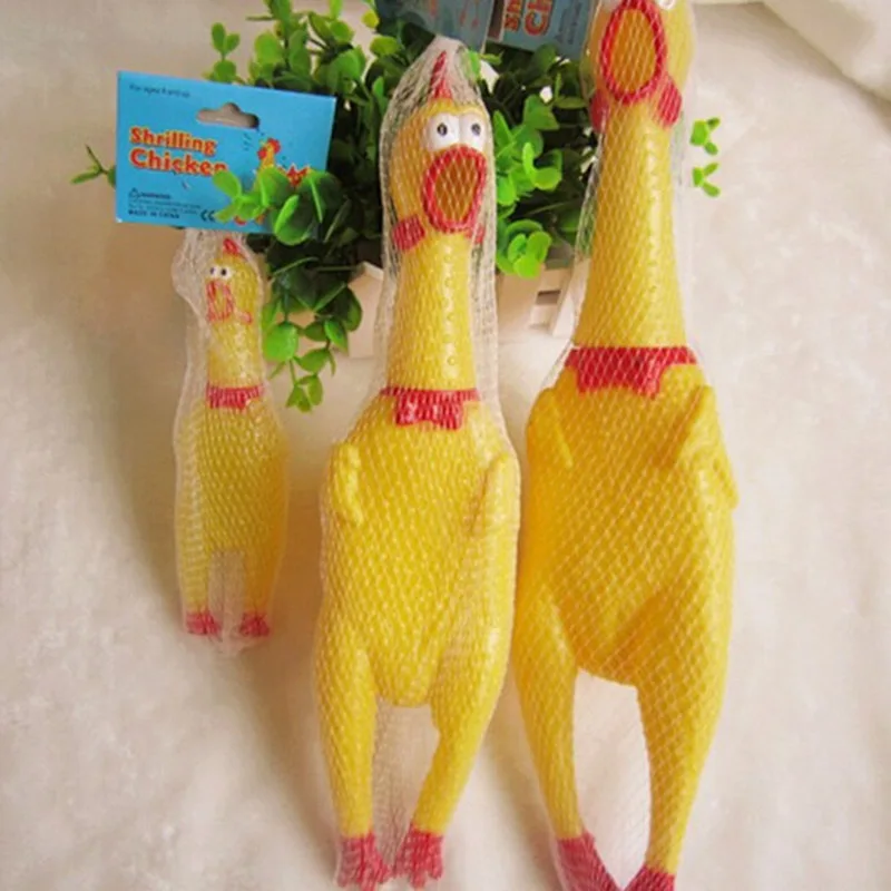 Желтая Пластиковая курица игрушки для домашних животных 17 см 31 41 Squeak пищалка