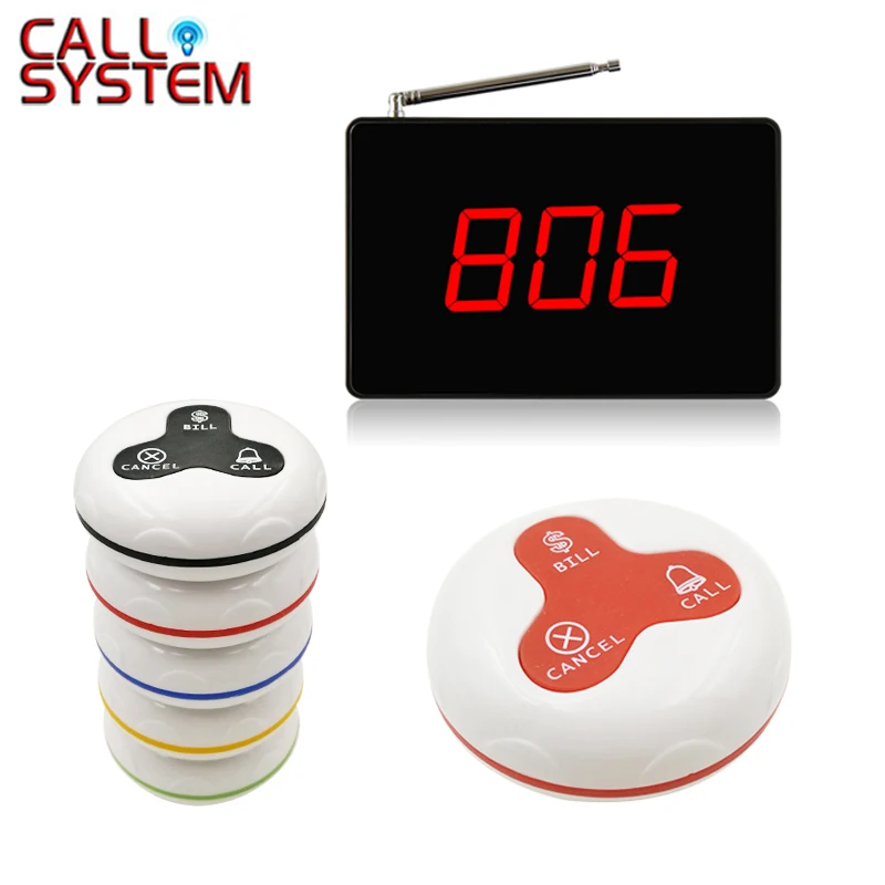 

Top Popular Restaurant Calling Wireless Paging System Hot Sell For Restaurant 433.92MHZ(3 display+48 call button)