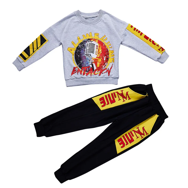 2018 Fall New Arrival Boys Performance Costume Tracksuit Children's Fashion Printing Clothing Set 2 Pcs Kids Sports Suit A831 |