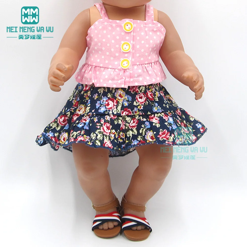 

2019 NEW doll clothes for 43cm baby new born doll Floral Casual print dress