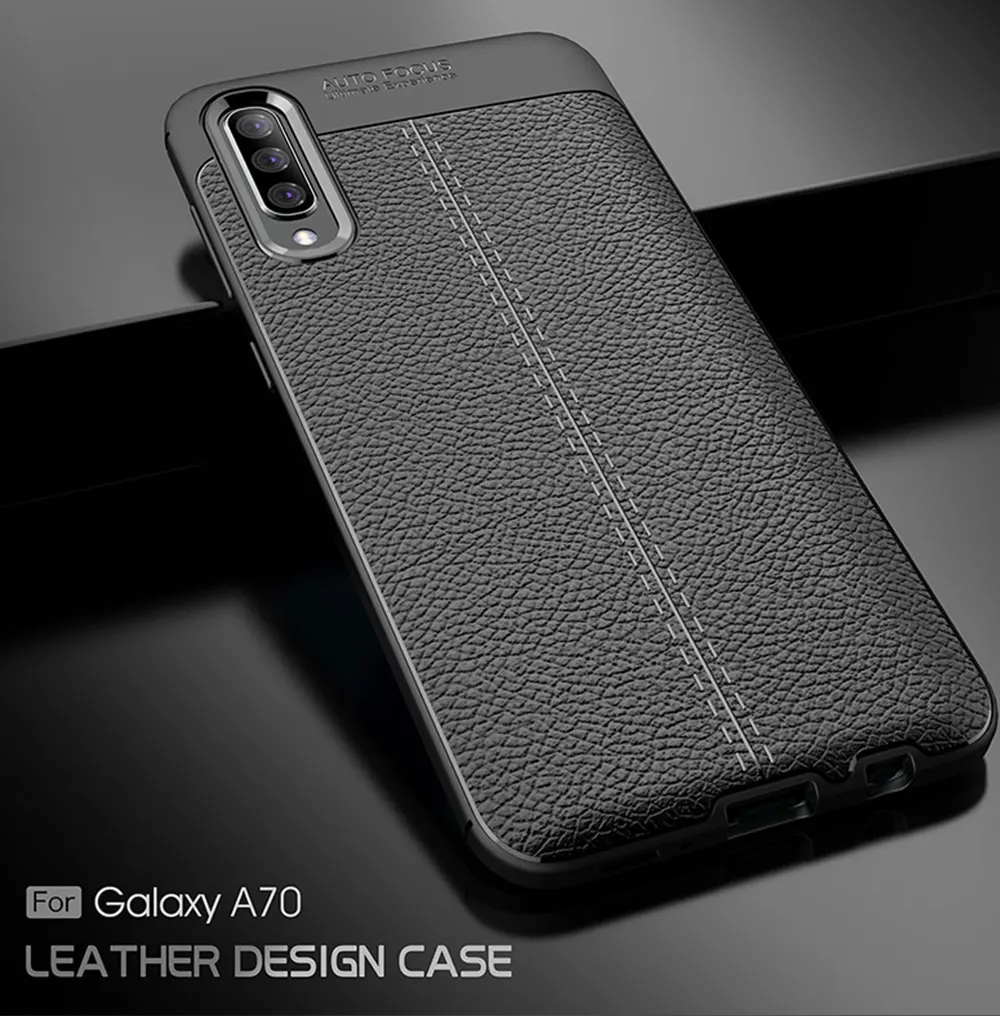 Противоударный чехол тонкий для samsung Galaxy A10 A20 A30 A40 A50 A70 модные A505 A405 тяжелый из искусственной кожи мягкая обложка полный Чехол