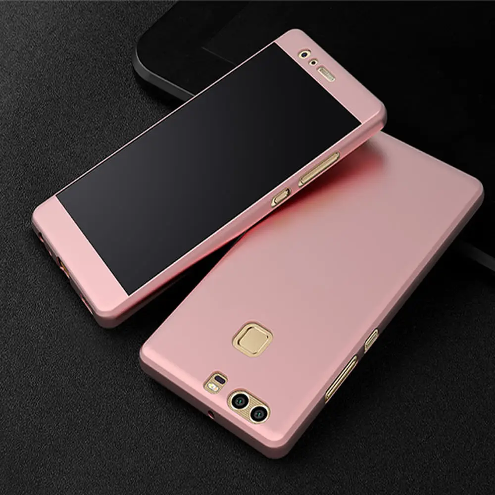 Защитная пленка для экрана + чехол 360 Huawei P20 Lite P9 P10 Plus ударопрочный чехол-бампер P8