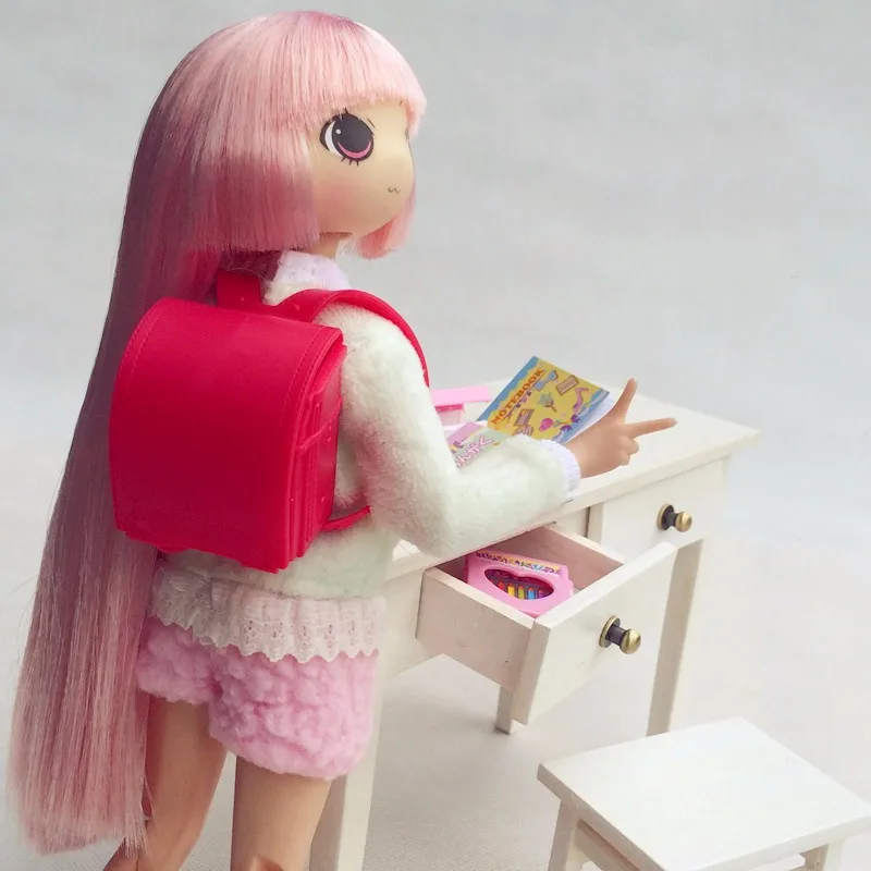 1 Набор, школьная сумка, сумка для куклы, аксессуары для Blyth, Barbie, 1/8 BJD кукольный домик, лучший подарок, игрушка для девочки, кукольная мебель, книга