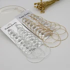 6 пар в партии, 9 пар, оптовая продажа, 12 пар носочков набор серег-колец большие круглые серьги, модное ювелирное изделие для женщин и девочек стимпанк Ушная клипса в Корейском стиле, серьги